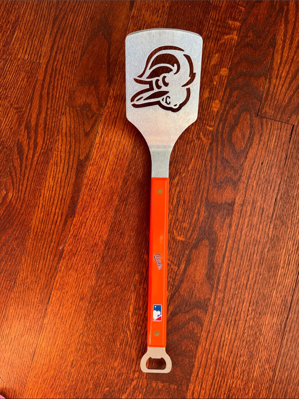 Orange baltimore orioles Metal grill Spatula with Bottle Opener